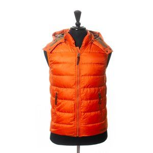 Burberry Brit Orange Hooded Down Puffer Vest